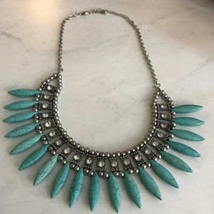 Turquoise and Silver Statement Necklace